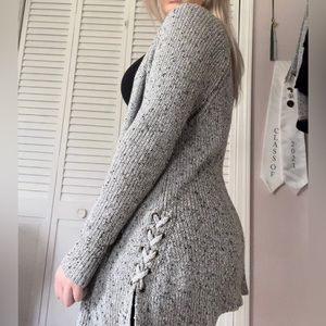 American Eagle- Sweater Cardigan- Grey Braid